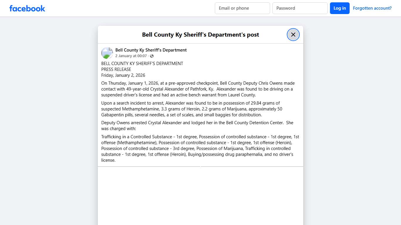 BELL COUNTY KY... - Bell County Ky Sheriff's Department Facebook
